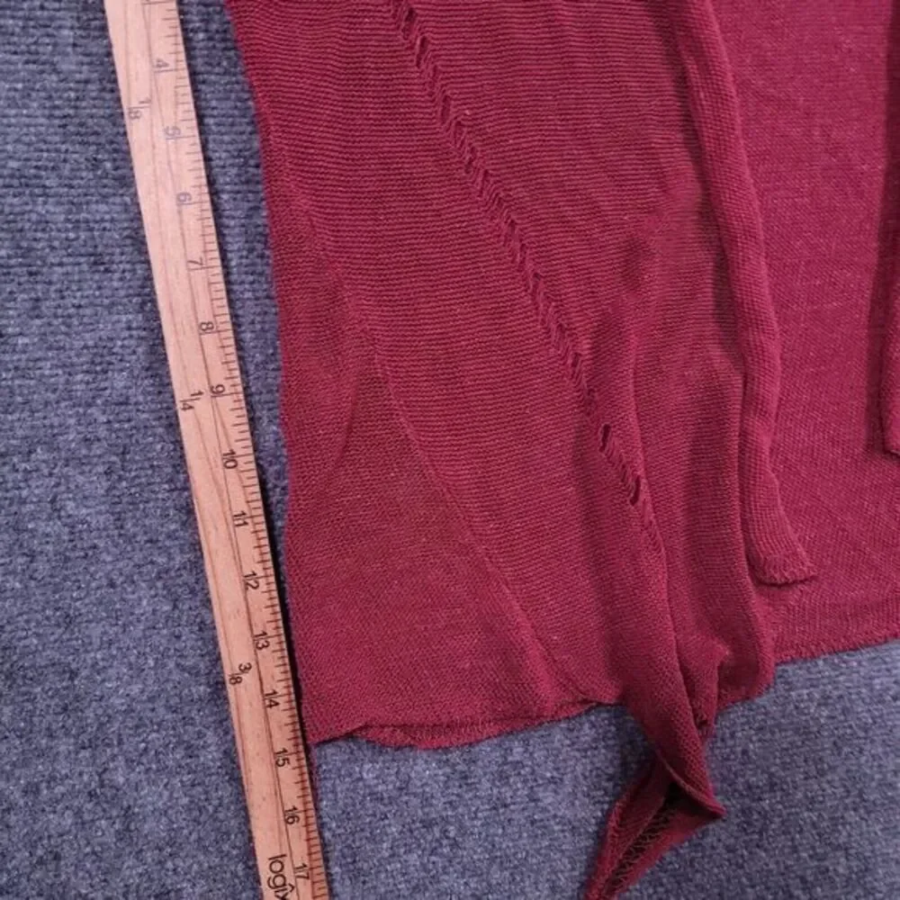 EILEEN FISHER Cardigan Womens PM Linen‎ Viscose Mesh Open Front Italian Yarn